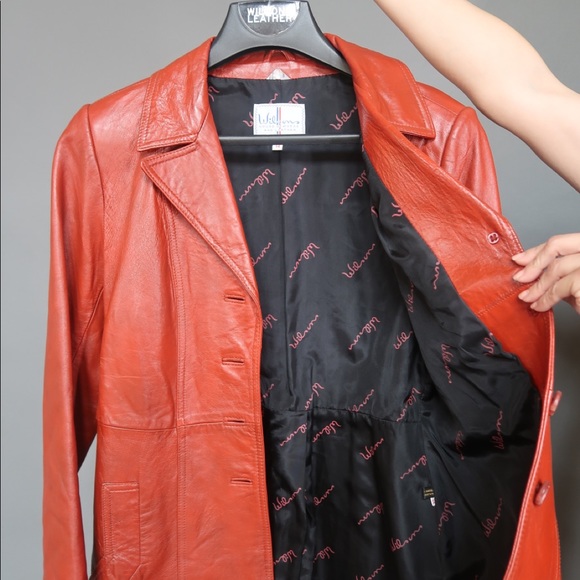 Wilson’s brown leather trench coat - Picture 2 of 6